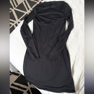 Abercrombie & Fitch Black Long Sleeve Midi Dress